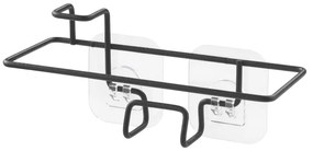 Матово черен метален органайзер за мивки без пробиване Lava – Metaltex