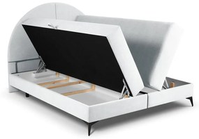 Светлосиво боксспринг легло с място за съхранение 160x200 cm Sunset - Cosmopolitan Design