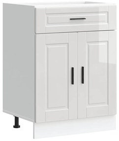 853969 vidaXL Кухненски шкаф Porto, бял гланц, инженерно дърво