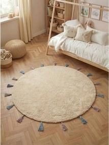 Кремав памучен детски килим подходящ за пране/ръчно изработен ø160 cm Snuggle Sunna – Hanse Home