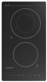 Плот за вграждане с разширяема зона Crown VCP 32D, 3000W, Таймер, Двоен, Тъч скрийн, Черен