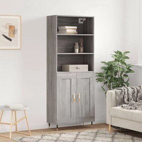 3189939 vidaXL Висок шкаф, сив сонома, 69,5x34x180 см, инженерно дърво