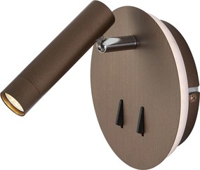 Модерна стенна лампа тъмен бронз вкл. LED с USB-C - Croft