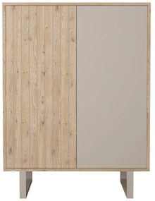 Сиво-естествено шкафче от декор от дъб 90x120 cm Millay – Marckeric