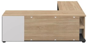 Масичка за телевизор с дъбов декор в черно и натурално 130x46 cm Angle - TemaHome