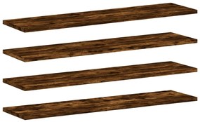 838261 vidaXL Стенни рафтове 4 бр опушен дъб 80x20x1,5 см инженерно дърво