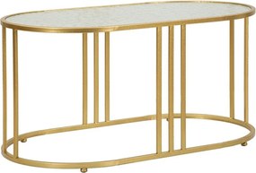 Бяла/златистa масичка за кафе със стъклен плот 50x90 cm Antalia – Mauro Ferretti