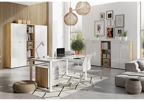 Дъбов шкаф в бял\естествен цвят 80x120 cm Monteria - Germania