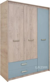 Трикрилен гардероб с чекмеджета Киндер