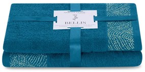 Тъмносини памучни хавлии и кърпи за баня в комплект от 2 бр. от тери Bellis – AmeliaHome
