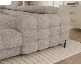 Бежов разтегателен ъглов диван от букле (ляв ъгъл U форма) Feraria – ELTAP