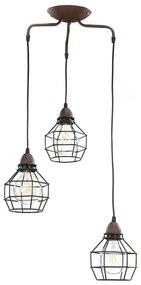 ONLI - Пендел ПАЯК 3xE27/15W/230V черен/кафяв