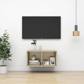 805474 vidaXL ТВ шкаф за стенен монтаж дъб сонома 37x37x72 см инженерно дърво