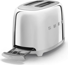 Тостер за хляб SMEG 50's Style TSF01SSEU, 950W, 2 филии, 6 нива, Тавичка за трохи, Вграден кабел, Неръждаема стомана, Сребрист
