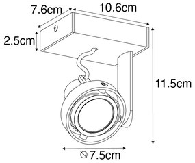 Модерен таванен прожектор черен регулируем GU10 50mm - Master