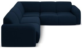 Тъмносин ъглов диван от букле (променлив/L форма) Molino – Micadoni Home