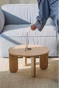 Кръгла масичка за кафе с дъбов плот в естествен цвят ø 55 cm Kuvu – noo.ma