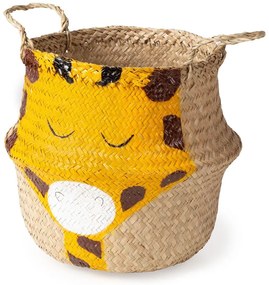Жълта/естествена детска кошница за играчки от морска трева ø 30x28 cm Giraffe – Compactor