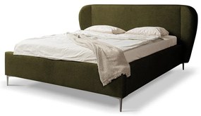 Тъмнозелено двойно тапицирано легло с включена подматрачна рамка 140x200 cm Makana – Makamii