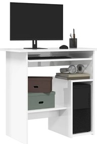 801370 vidaXL Бюро, бял гланц, 80x45x74 см, инженерно дърво