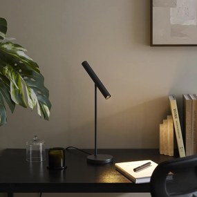 Модерна настолна лампа черна с LED и димер с докосване - Neva