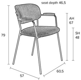 Розови трапезни столове в комплект от 2 Jolien - White Label