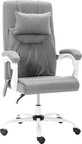 20318 vidaXL Масажен офис стол, сив, текстил