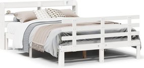 3306846 vidaXL Рамка за легло с табла без матрак, бяла, 140x190 см