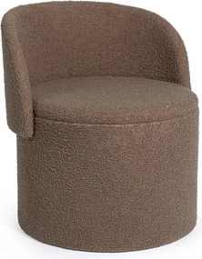 Кафяво-сива табуретка от прежда с примки от букле Anthea – Yes Everyday