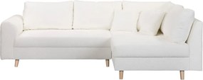 Бял ъглов диван от плат букле (десен ъгъл) Ariella - Ropez