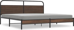 3318700 vidaXL Метална рамка за легло, без матрак, кафяв дъб, 183x213 см