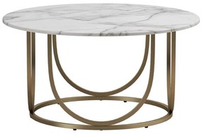 Бяла/ в златист цвят кръгла масичка за кафе от декор от мрамор ø 79 cm Gwyneth – CosmoLiving by Cosmopolitan