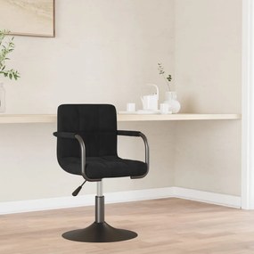 3087938 vidaXL Трапезен стол, черен, кадифе