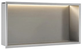 Вграден рафт за баня  LED 30x60 steel brush
