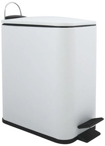 Стоманено кошче за боклук с педал в матово бял цвят 5 l Erik – Spirella