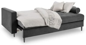 Тъмно сив кадифен разтегателен диван Santo - Milo Casa