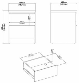 Нощно шкафче в дъбов декор Naia - Tvilum