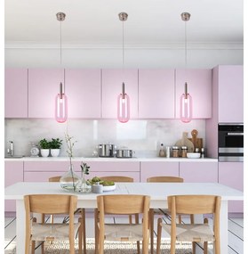 Лилаво LED висящо осветително тяло със стъклен абажур ø 13 cm Fiuggi – Candellux Lighting