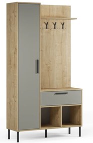 Зелено-естествен комплект за коридор от декор от дъб 108x195x35 cm Heidy – Marckeric