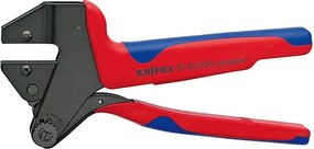 Knipex Клещи за кримпване на кабелни накрайници CrimpSystem, без челюсти, синьо-червена ръкохватка 200мм, с пружина,  - K9743200