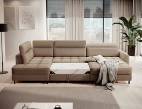 Ъглов диван Tobe-Кафяв-вдясно