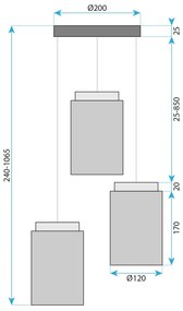 Пендел  APP1811-3CPR Frosted Grey