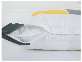 Жълто-сиво единично крепирано спално бельо 140x200 cm Geometries – B.E.S.