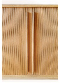 Висок скрин от декор от дъб с плъзгащи се врати естествен 83x95 cm Rove – Woodman