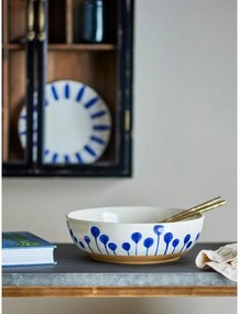 Бяла/синя керамична купа ø 28 cm Linora – Bloomingville