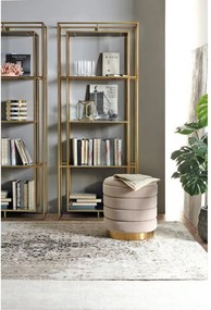Стоманена библиотека в златист цвят 68x172,5x28 cm Elenor – Bizzotto