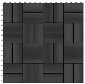 Sonata 22 бр декинг плочки, 30x30 см, 2 кв.м., WPC, черни