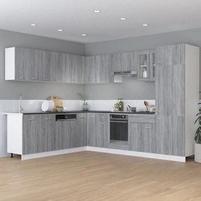 815577 vidaXL Шкаф с чекмеджета "Lyon", сив, цвят сонома, 60x46x81,5 см, инженерно дърво