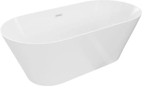 Mexen Luna Slim свободностояща вана 170 x 75 см, бяла, бял преливник - 52041707500-20