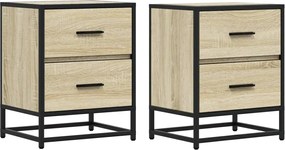848677 vidaXL Нощни шкафчета, 2 бр, дъб сонома, 40x31x50 см, инженерно дърво